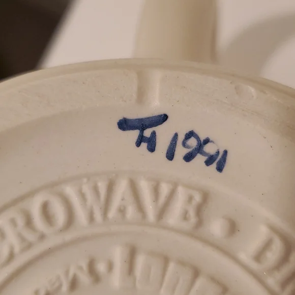 Longaberger Roseville Pottery Small Pitcher Signed Initialed Classic Blue - Picture 5 of 5
